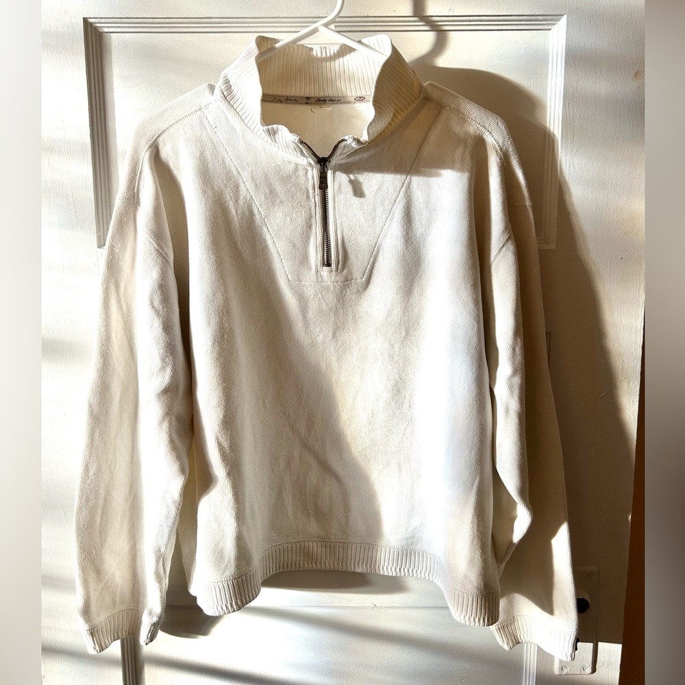 vintage Tommy Bahama white Half-Zip Sweater